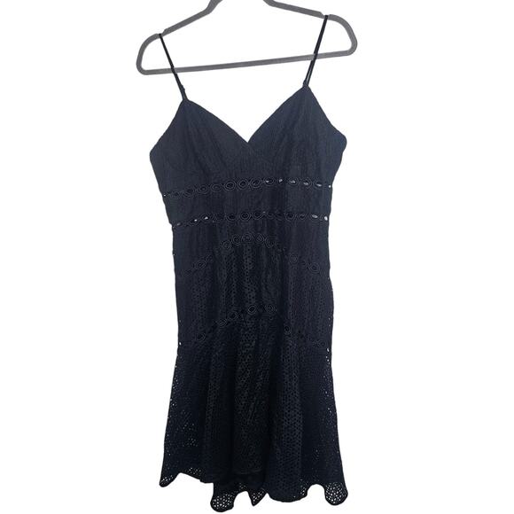 Bardot Dress Fit & Flare Dress Mini Dress Cocktail Dress Party Dress 8 Black - Picture 1 of 10